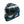 Motorcycle helmet with blue and black design on a white background