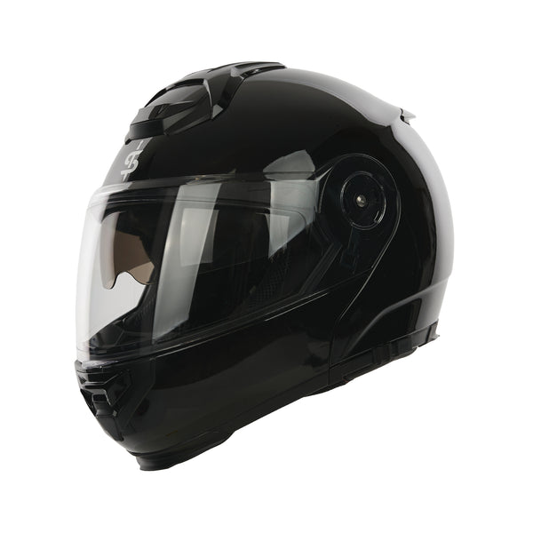 Bastion Gloss Black Flip Up Motorbike Helmet