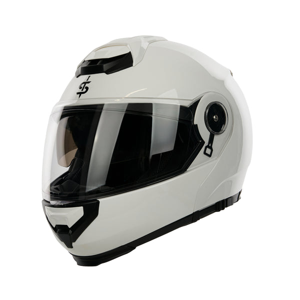 Bastion White Flip Up Motorbike Helmet