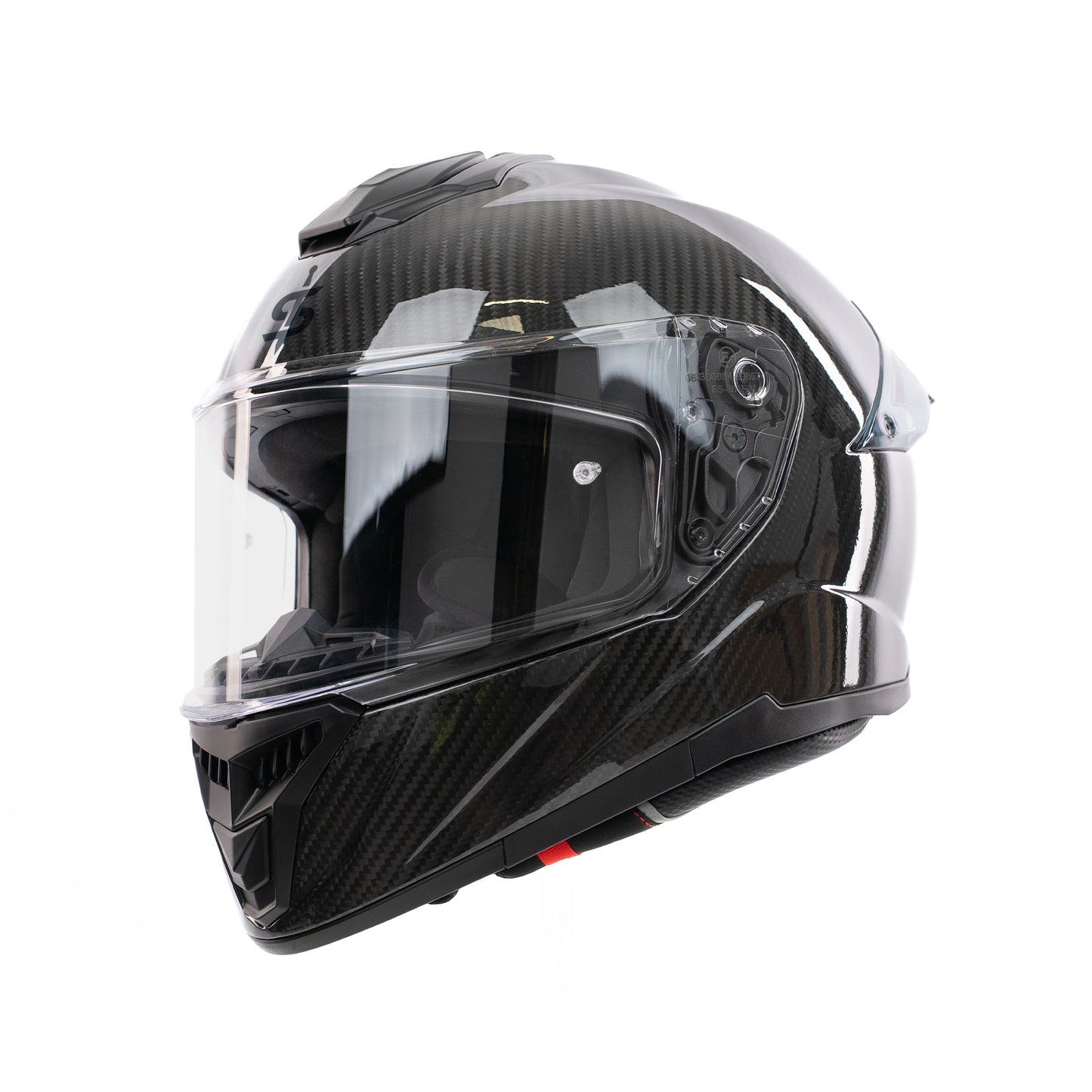 black carbon motorbike helmet with clear visor