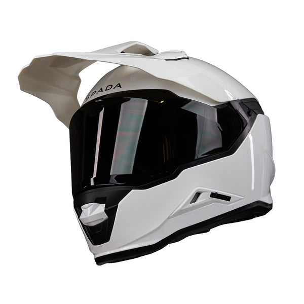 Nitride White Full Face Adventure Motorbike Helmet