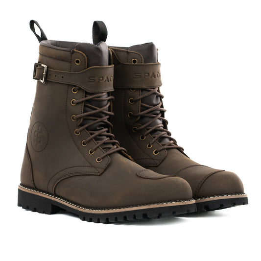 Pilgrim Grande Rev 2 Brown Distressed Motorcycle Boots