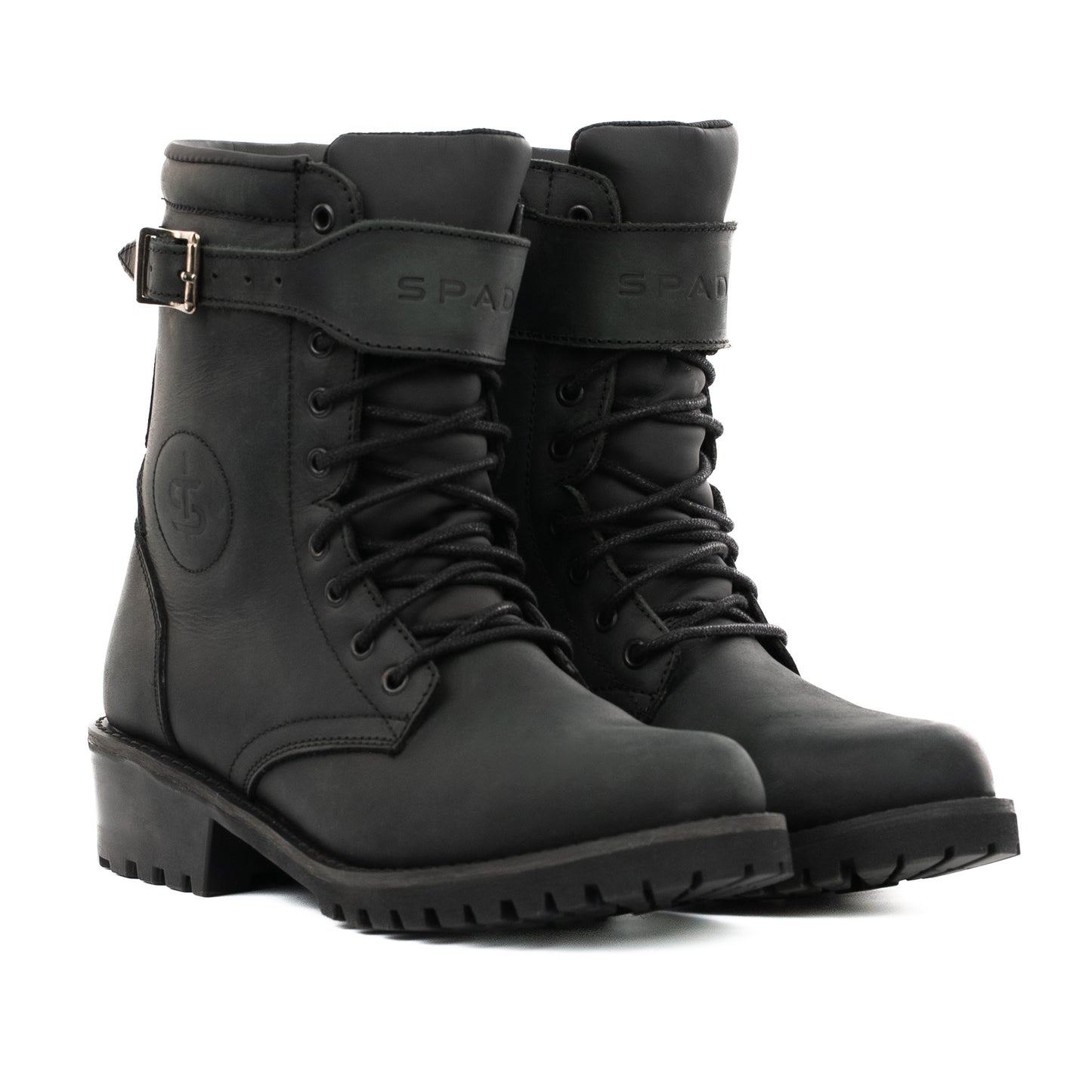 Piston Ladies Black Leather Motorcycle Boots