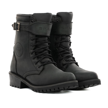 Piston Ladies Black Leather Motorcycle Boots