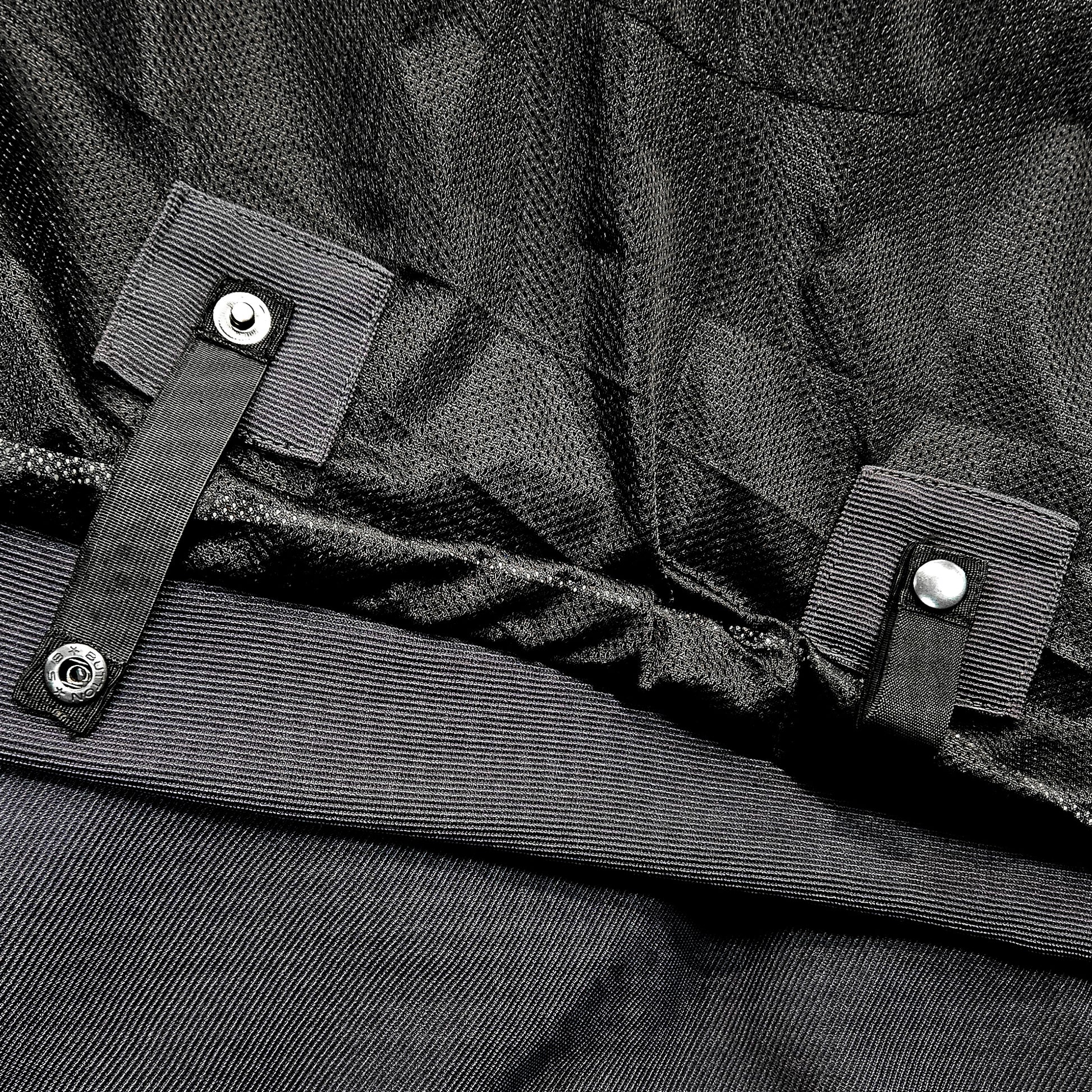 internal belt loops on grey motorcycle hoodies to secure jacket to belt