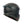 Black motorcycle helmet with clear visor on a white background