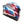 Motorcycle helmet with a Union Jack design on a white background