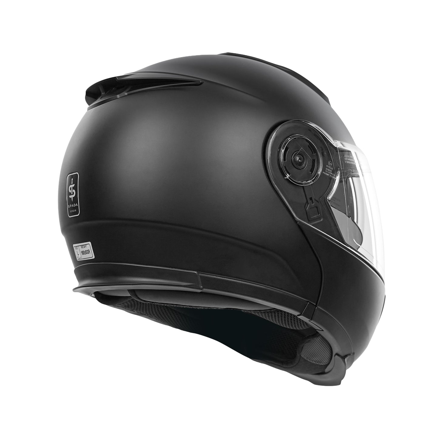 Black motorcycle helmet on a white background