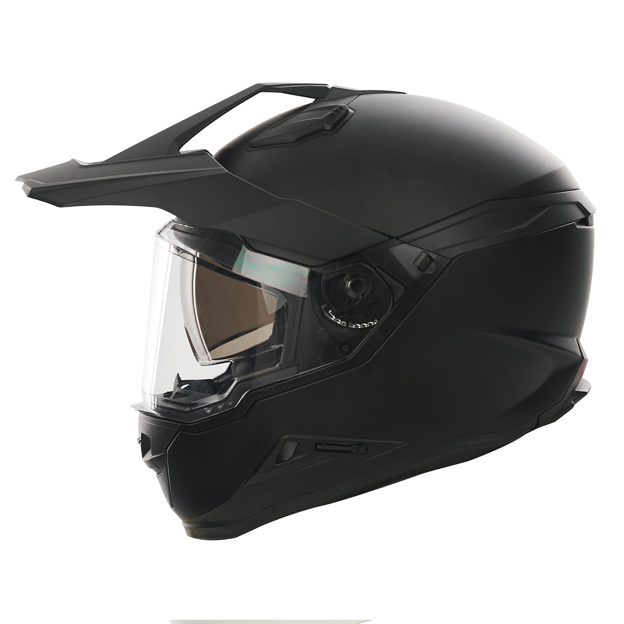 black rain head severed in motorcycle helmet Nitride Matt Black Full Face Adventure Motorbike Helmet