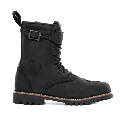 Pilgrim Grande Rev 2 Black Distressed Motorcycle Boots