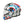 Colorful motorcycle helmet with a white background