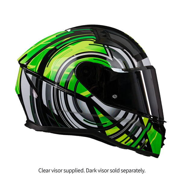 Raiden 3 Cyclone Green Full Face Motorbike Helmet