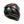 Black motorcycle helmet with red accents on a white background