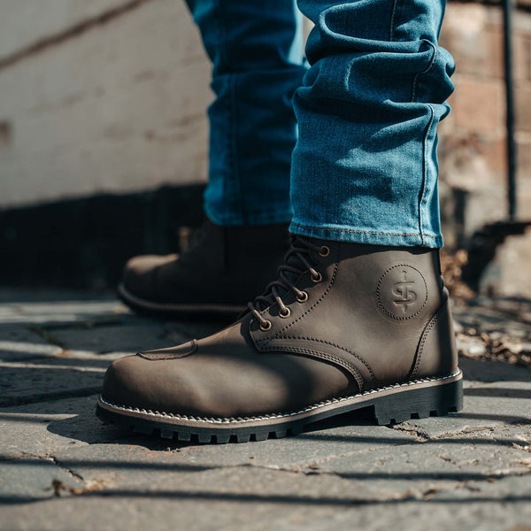 Pilgrim Grande Rev.2 Brown Distressed Motorcycle Boots
