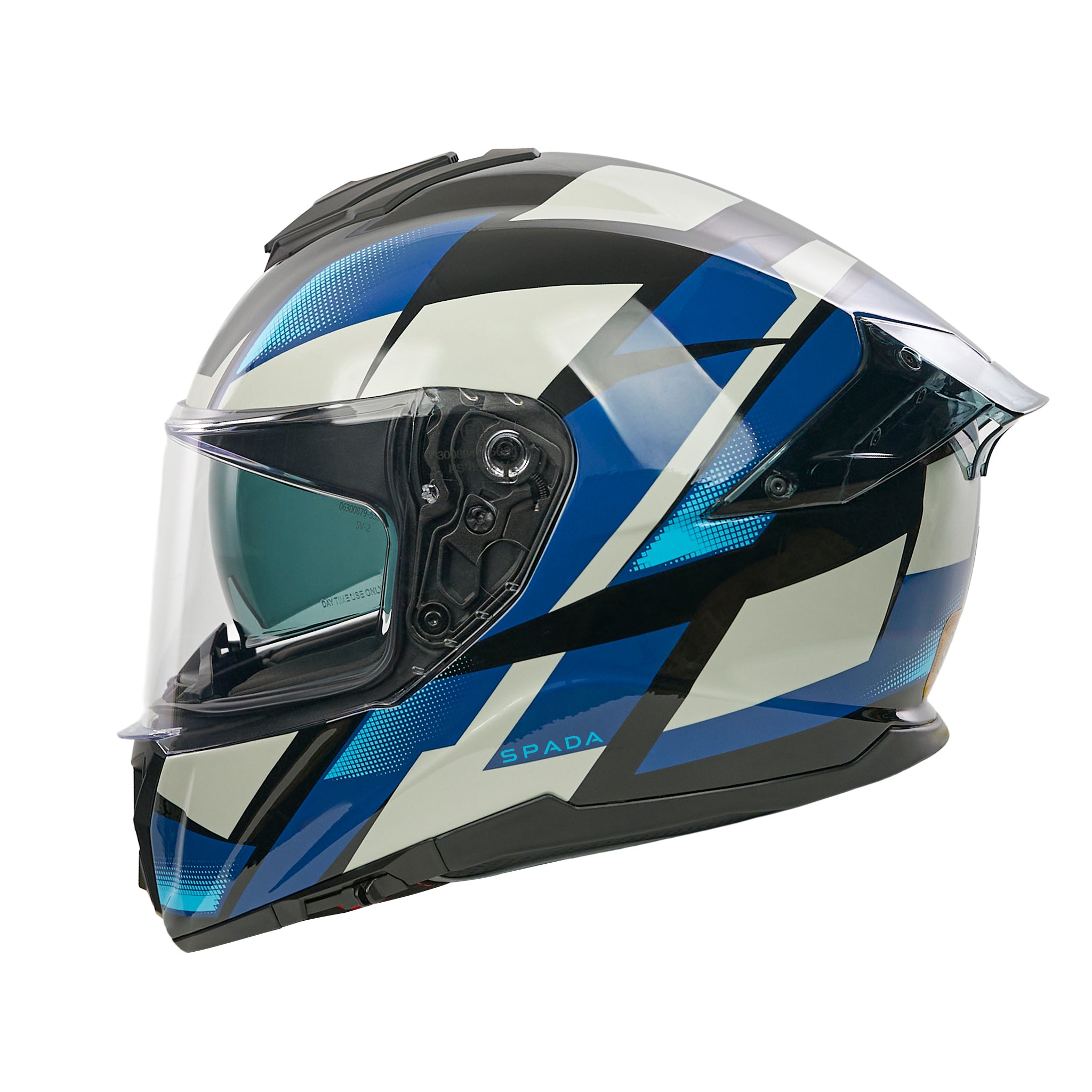 Blade Sabre Blue, Black & Grey Full Face Motorbike Helmet – Spada Clothing