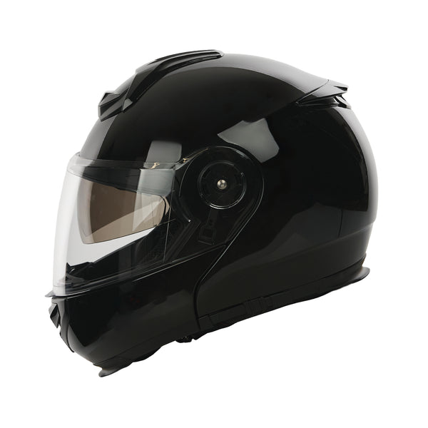 Bastion Gloss Black Flip Up Motorbike Helmet