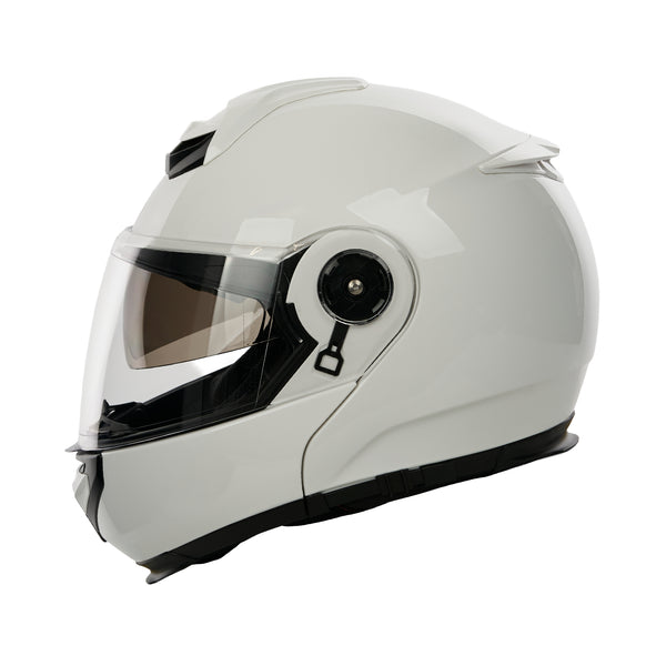 Bastion White Flip Up Motorbike Helmet