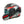 Black, red, and gray motorcycle helmet with clear visor on a white background