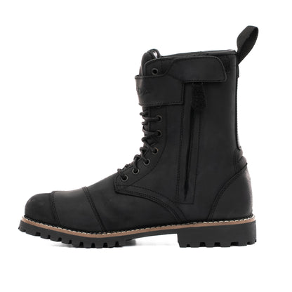 Pilgrim Grande Rev 2 Black Distressed Motorcycle Boots