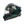 Black and green motorcycle helmet with clear visor on a white background