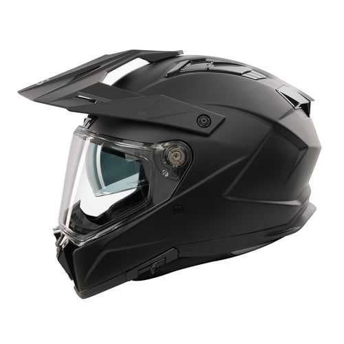 Trailhawk Matt Black Full Face Adventure Motorbike Helmet