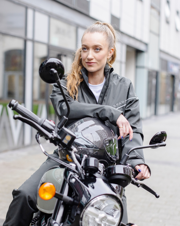 Dash Unexplored Grey Ladies Motorcycle Jacket - Grace Webb Edit