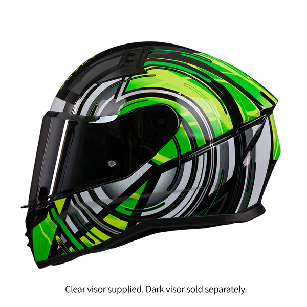 Raiden 3 Cyclone Green Full Face Motorbike Helmet