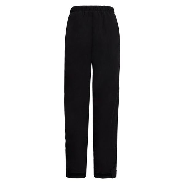 back of black motorcycle waterproof trousers with taped seams