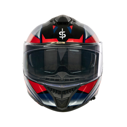 Blade Sabre Black, Blue & Red Full Face Motorbike Helmet