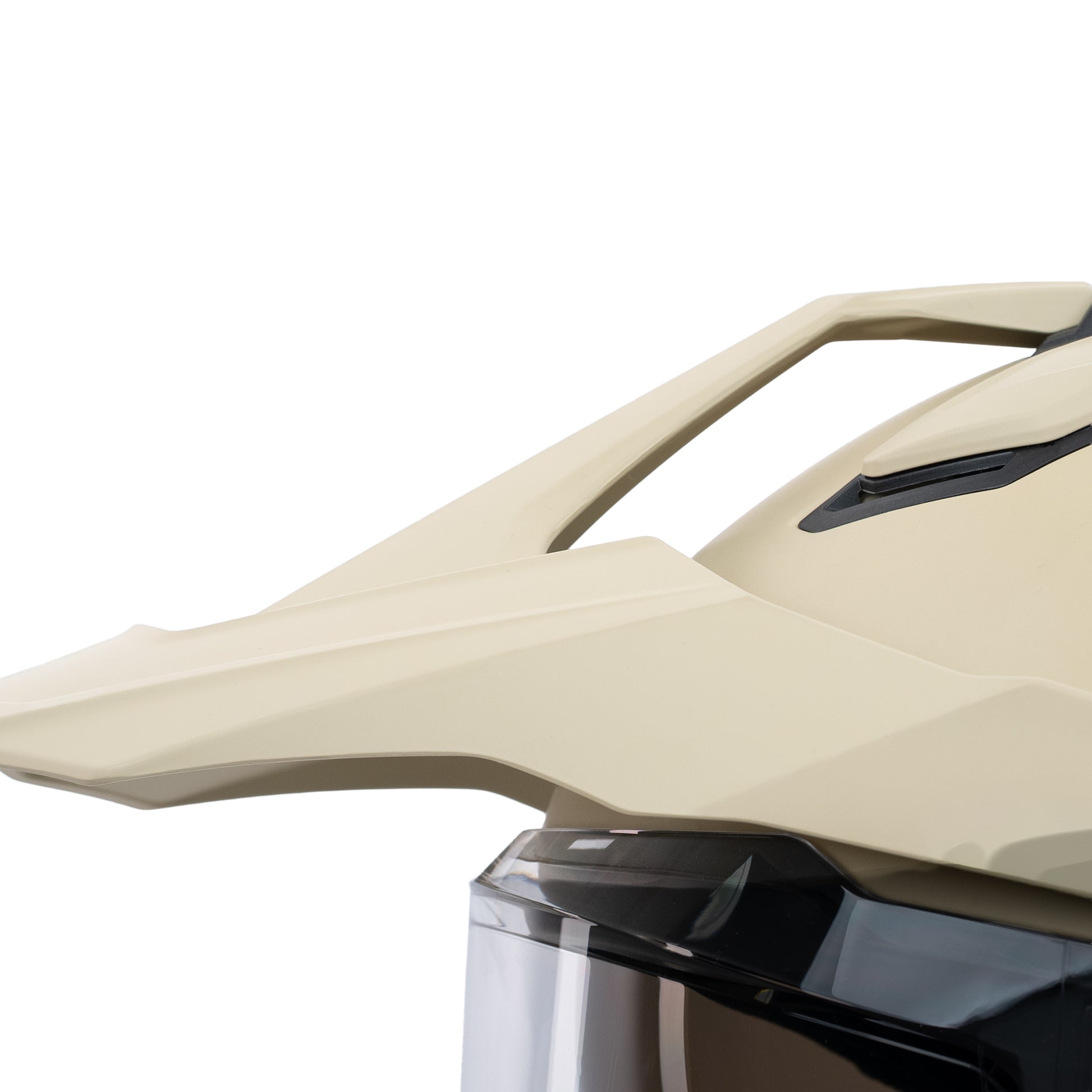 close up of sand motorbike helmet peak