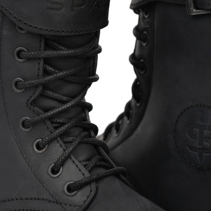 Pilgrim Grande Rev 2 Black Distressed Motorcycle Boots
