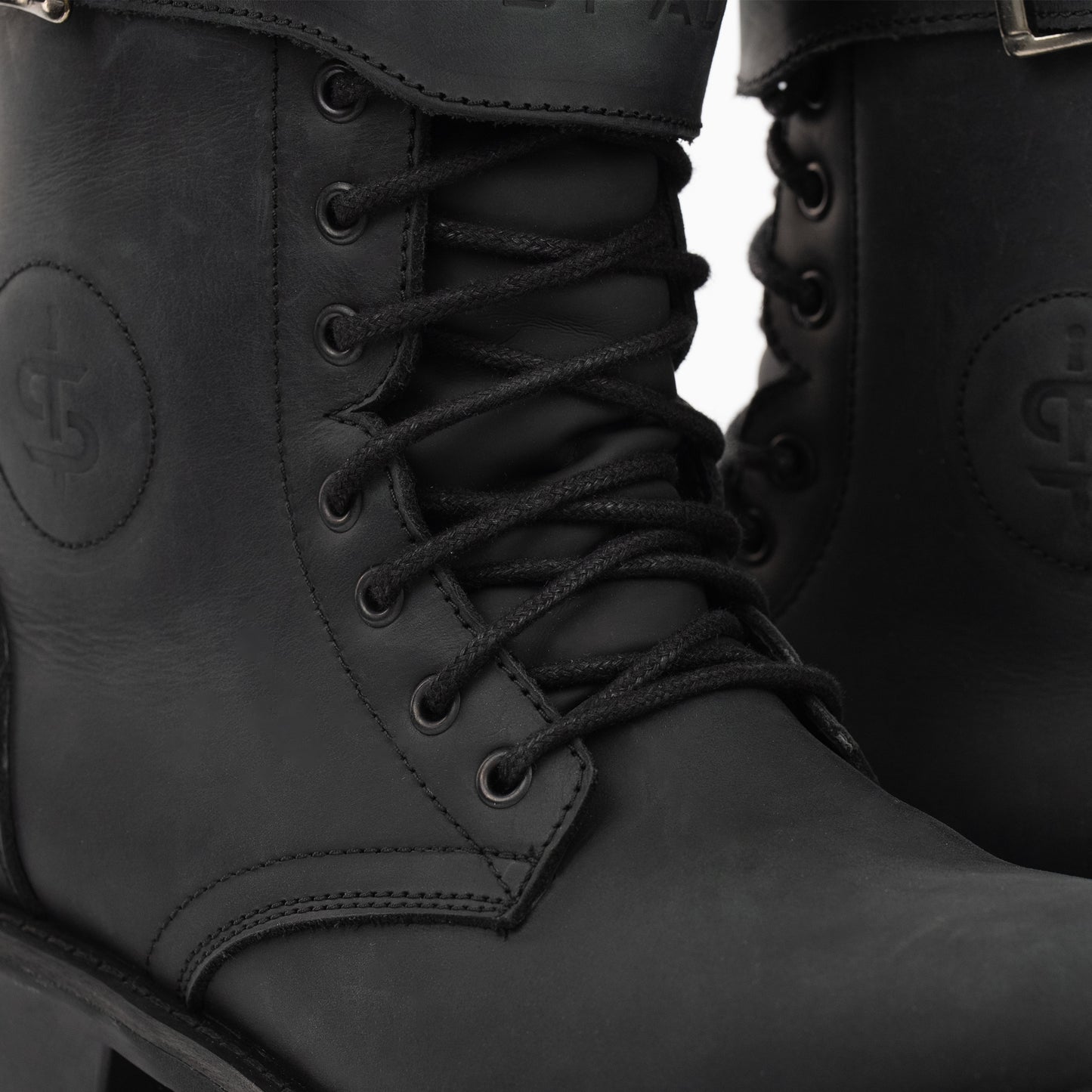Piston Ladies Black Leather Motorcycle Boots