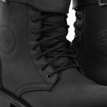 Piston Ladies Black Leather Motorcycle Boots