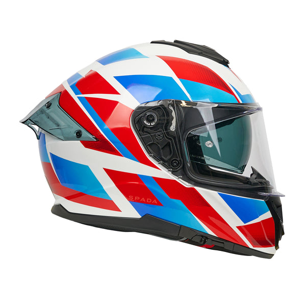Blade Sabre White, Blue & Red Full Face Motorbike Helmet