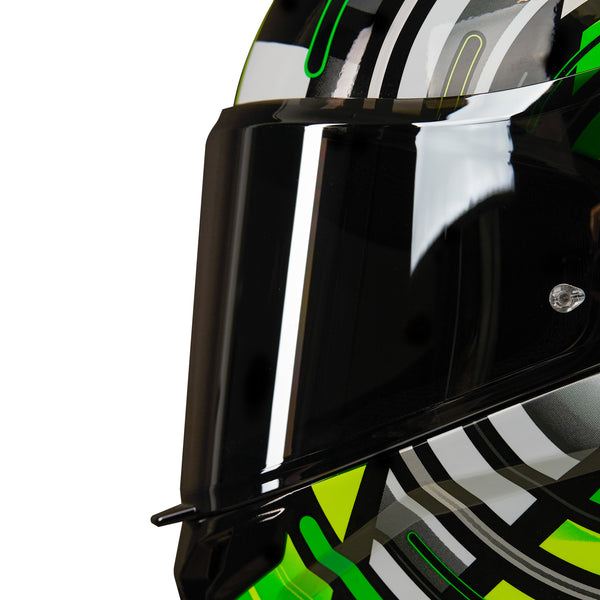 Raiden 3 Cyclone Green Full Face Motorbike Helmet