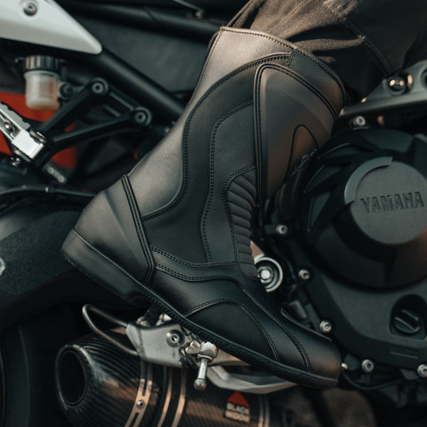 Cyclone Waterproof Black Motorcycle Boots