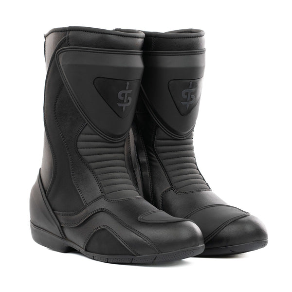 Cyclone Waterproof Black Motorcycle Boots