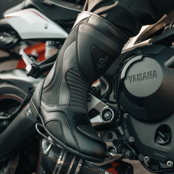 Cyclone Waterproof Black Motorcycle Boots