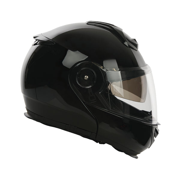 Bastion Gloss Black Flip Up Motorbike Helmet
