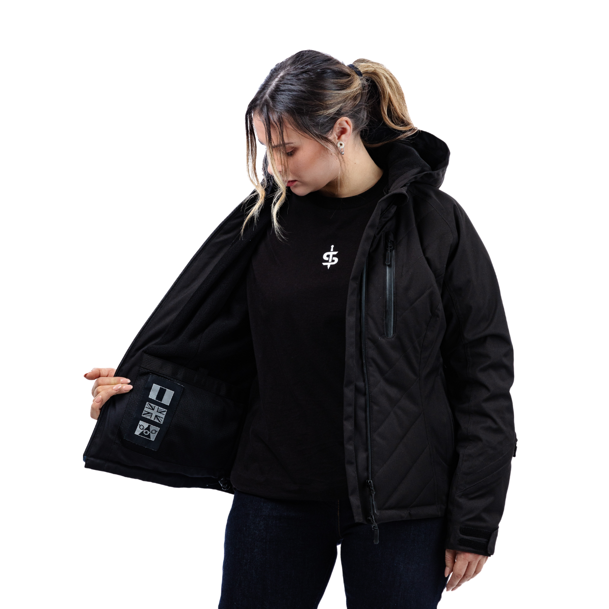 Bella Black Quilted Ladies Motorcycle Jacket