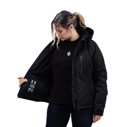 Bella Black Quilted Ladies Motorcycle Jacket