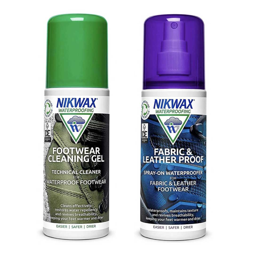 Nikwax Footwear Cleaning Gel/Fabric & Leather Proof Twin Pack