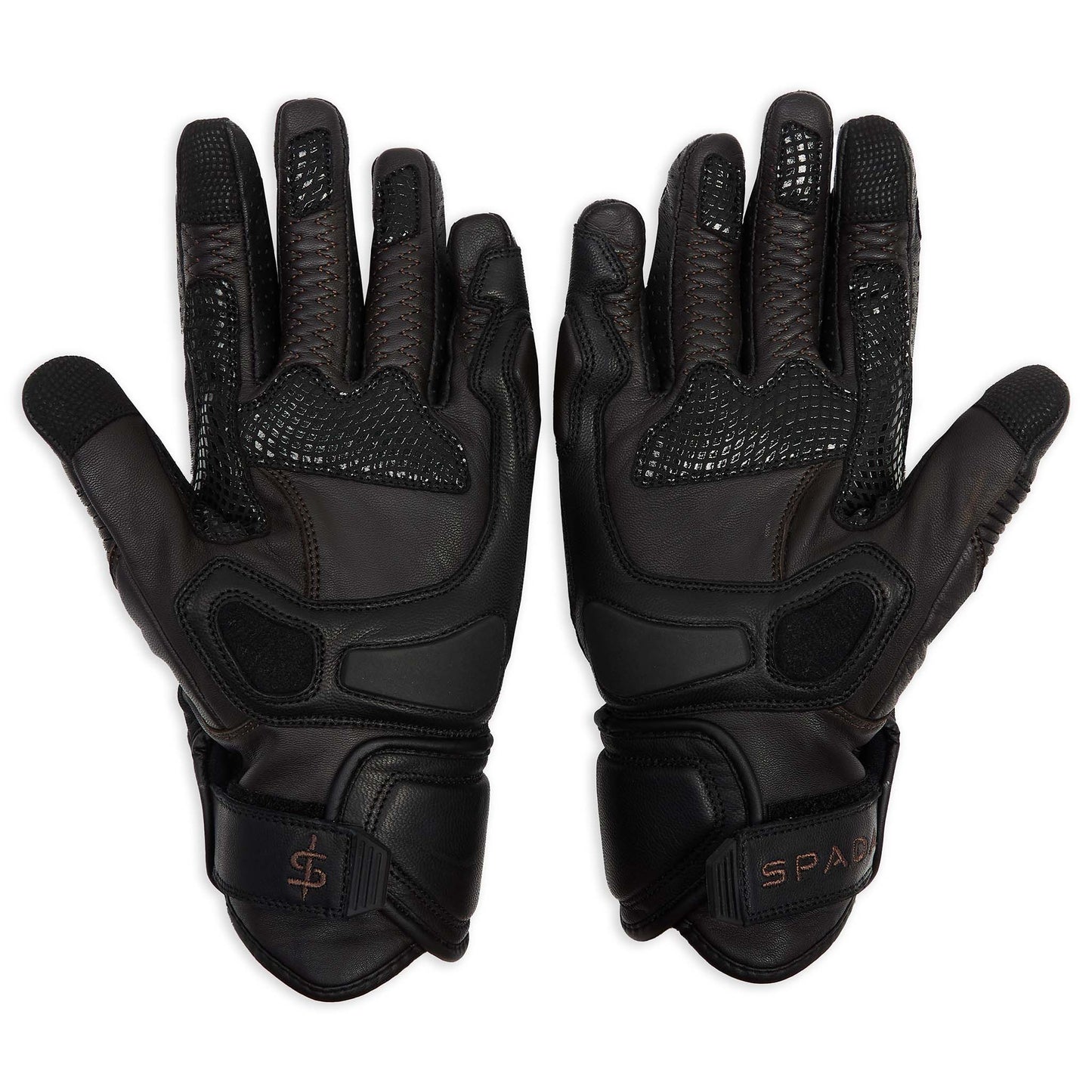 Corso Black & Brown Leather Motorcycle Gloves