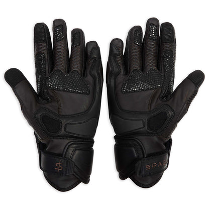 Corso Black & Brown Leather Motorcycle Gloves