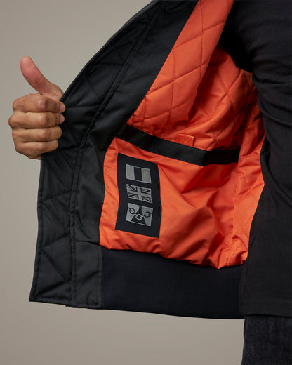 Motorcycle MA1 Bomber Jacket Airforce Black – CE Level A Certified