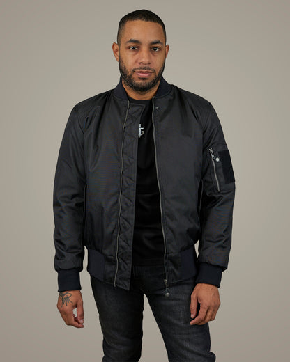 Motorcycle MA1 Bomber Jacket Airforce Black – CE Level A Certified