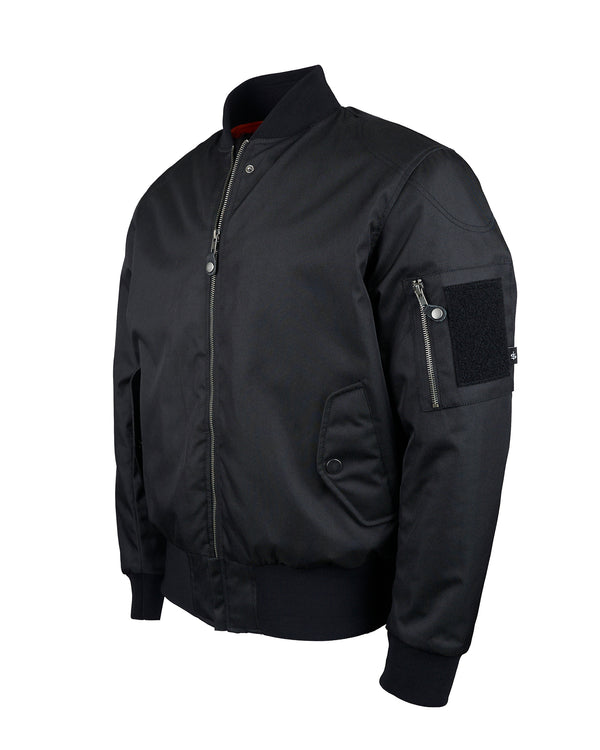 Airforce MA1 Black Motorcycle Bomber Jacket