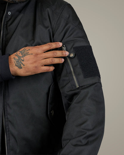 Motorcycle MA1 Bomber Jacket Airforce Black – CE Level A Certified