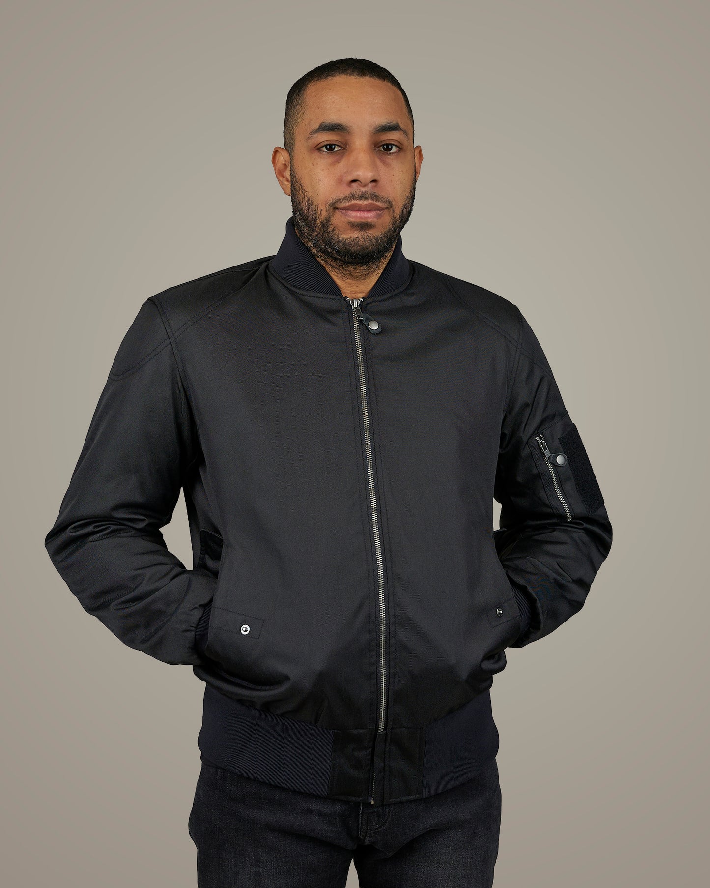 Motorcycle MA1 Bomber Jacket Airforce Black – CE Level A Certified