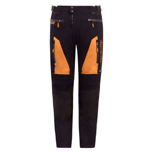 black and brown adventure motorcycle trousers or men with 10/10k waterproof capability